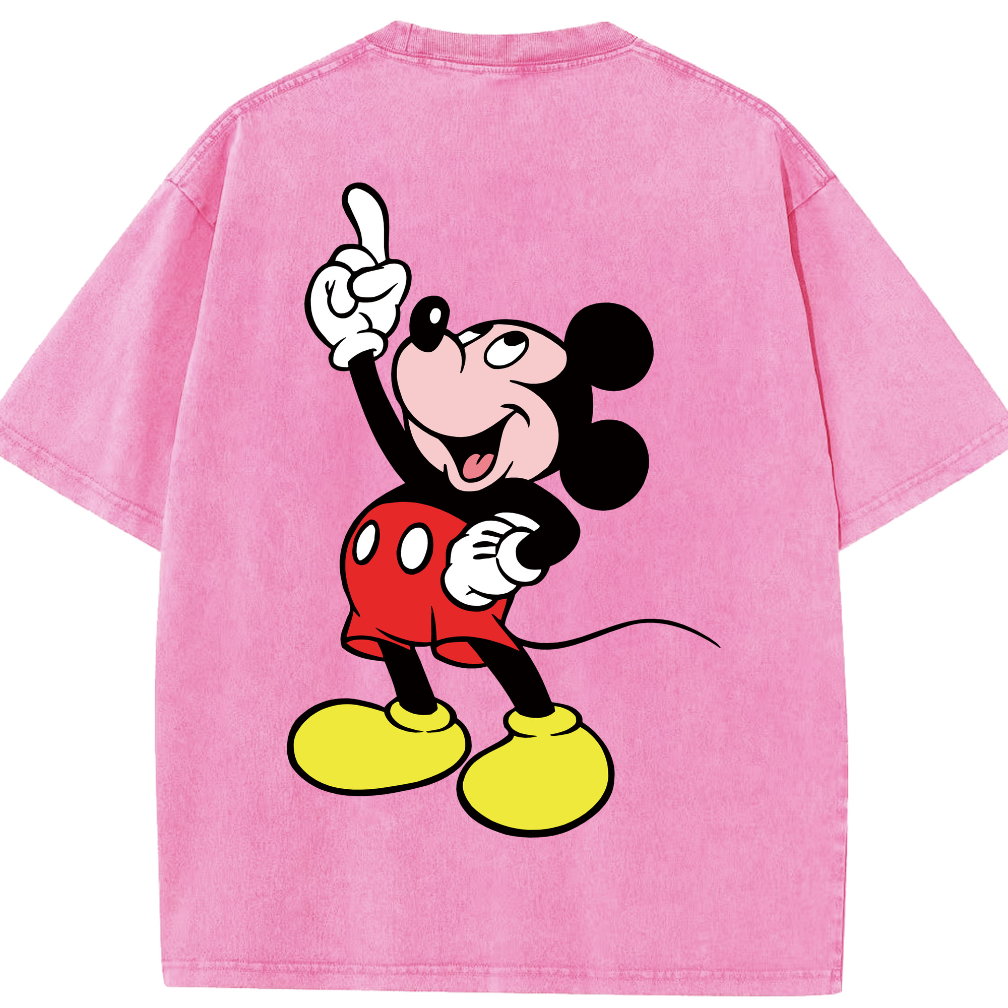 （画像用） ミッキーマウス Mickey Mouse 綿100% ヴィンテージ風 半袖Tシャツ（背面プリント）